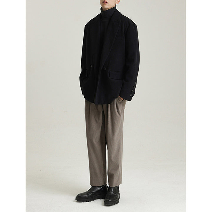 Men's Loose-Fitting Corduroy Blazer with Wide Lapels and Flap Pockets Mune Fashion