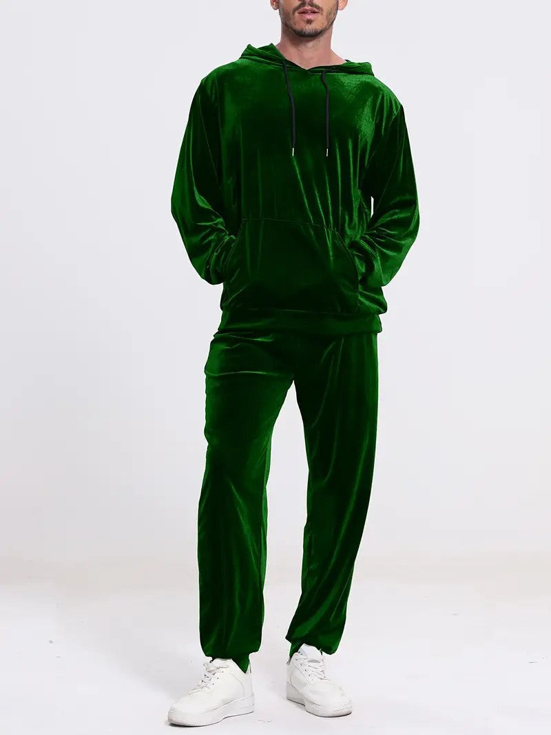 Men's velour leisure suit with hoodie and casual joggers Mune Fashion