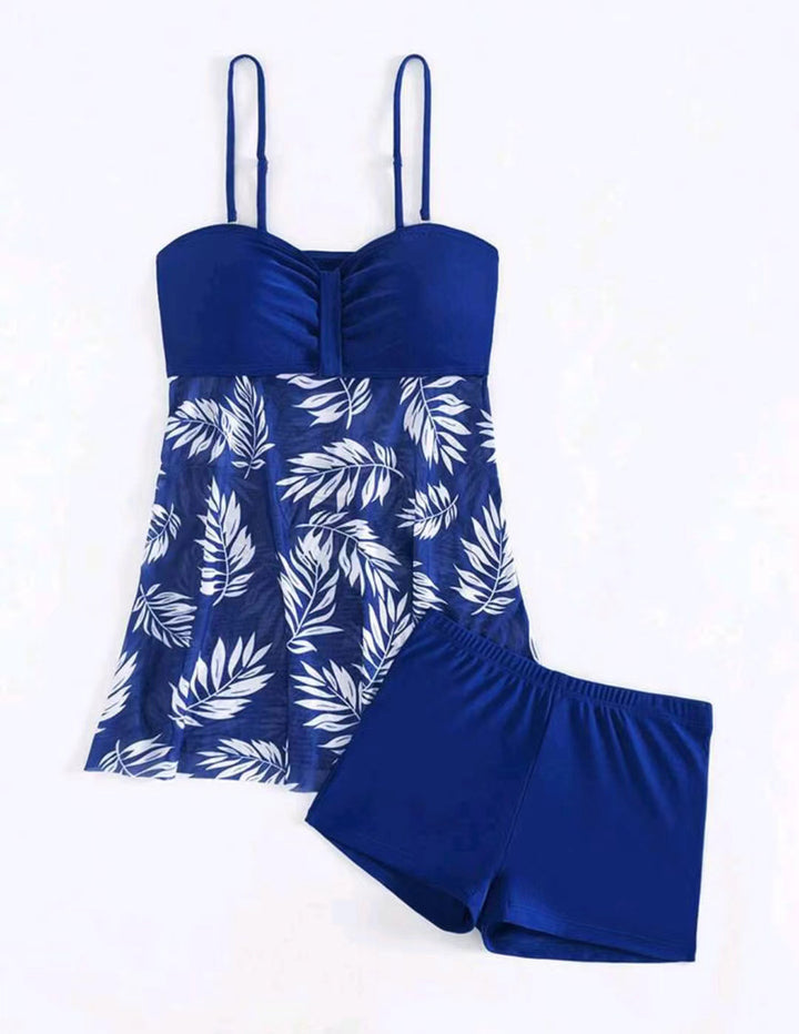 Women's Tankini Set with floral top and sporty shorts Mune Fashion
