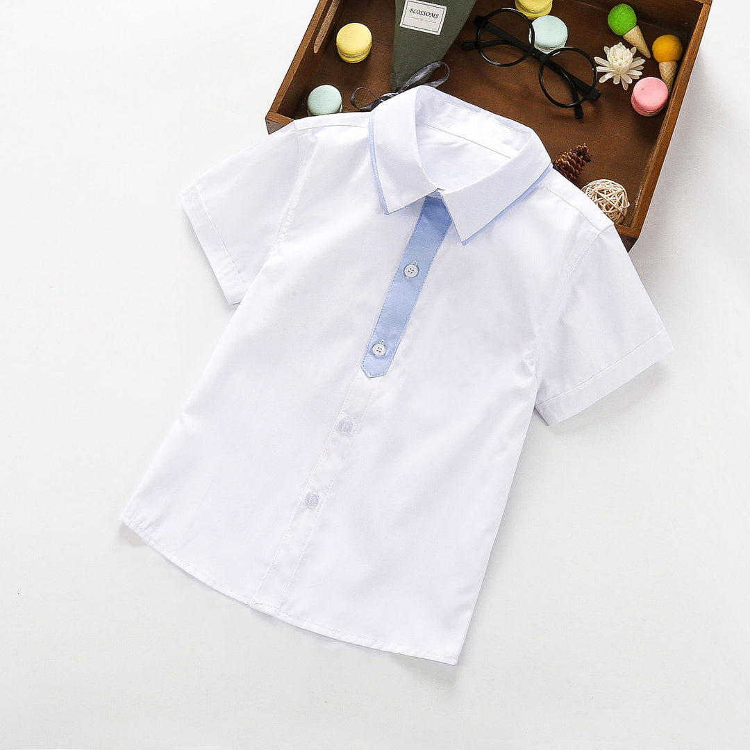 Ladies elegant short sleeve shirt with bow tie Mune Fashion