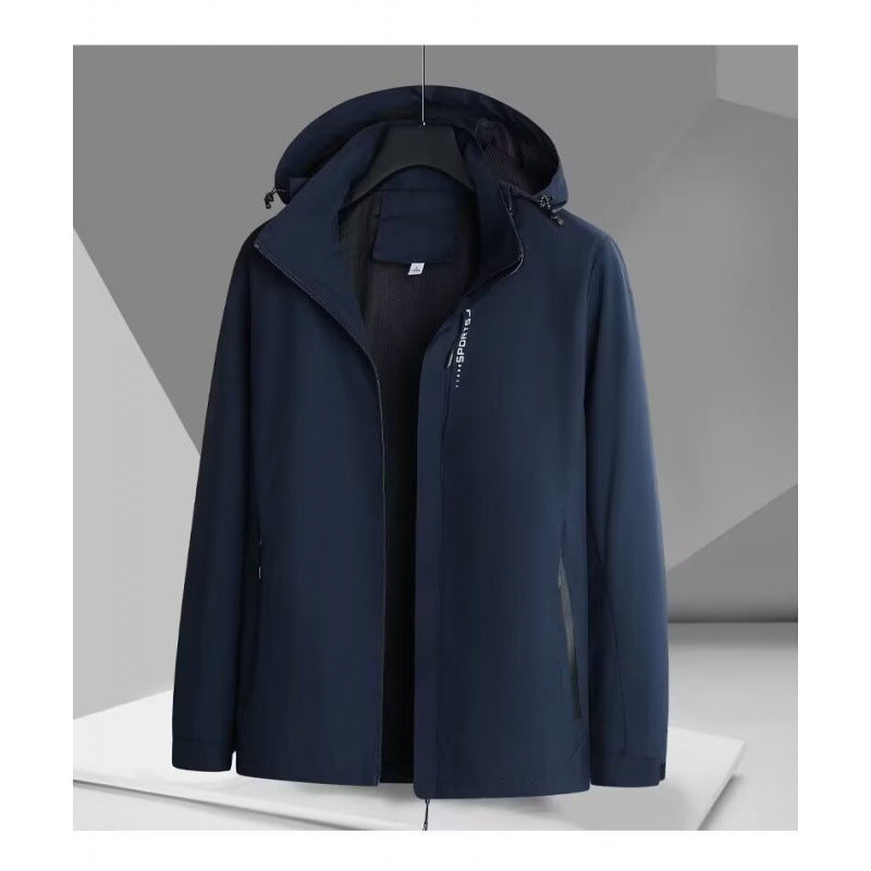 Men's Wind and Water-Resistant Softshell Jacket with Hood, Breathable Membrane, and Concealed Zipper Mune Fashion