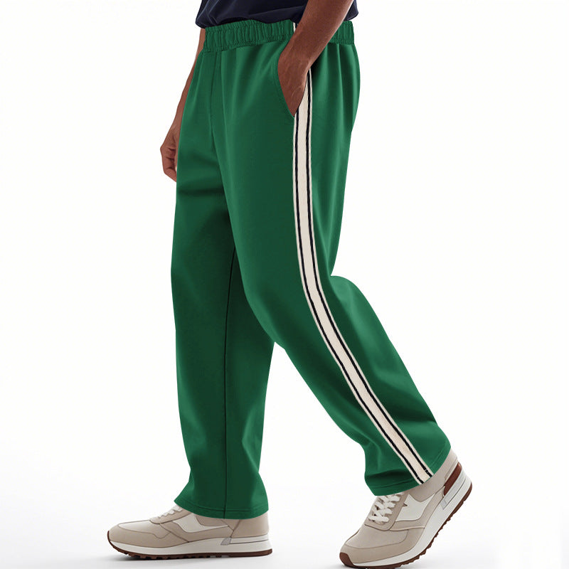 Men's loose Relax track pants in retro style with double side piping and elastic comfort waistband Mune Fashion