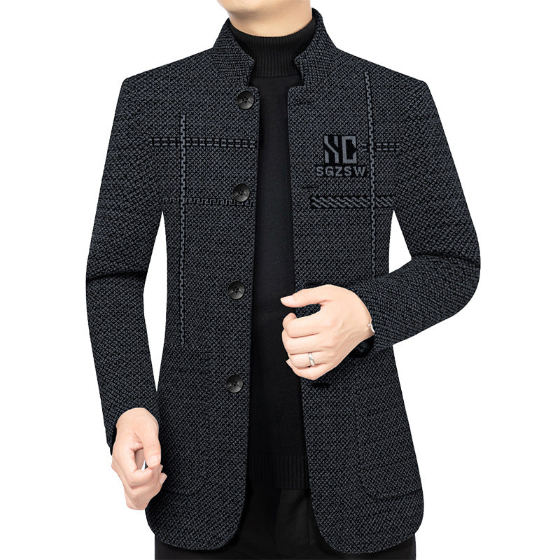Men's Padded City Blazer with Stand-up Collar and Luxurious Teddy Lining Mune Fashion