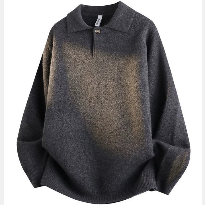 Men's Casual Knit Sweater with Polo Collar Mune Fashion