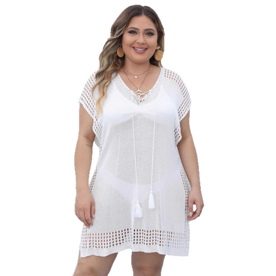 Women’s airy beach cover-up with braided drawstring Mune Fashion