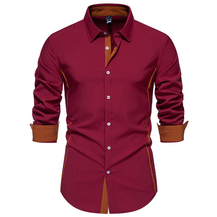 Mune | Men's Long Sleeve Shirt with Contrast Stitching and Modern Cut