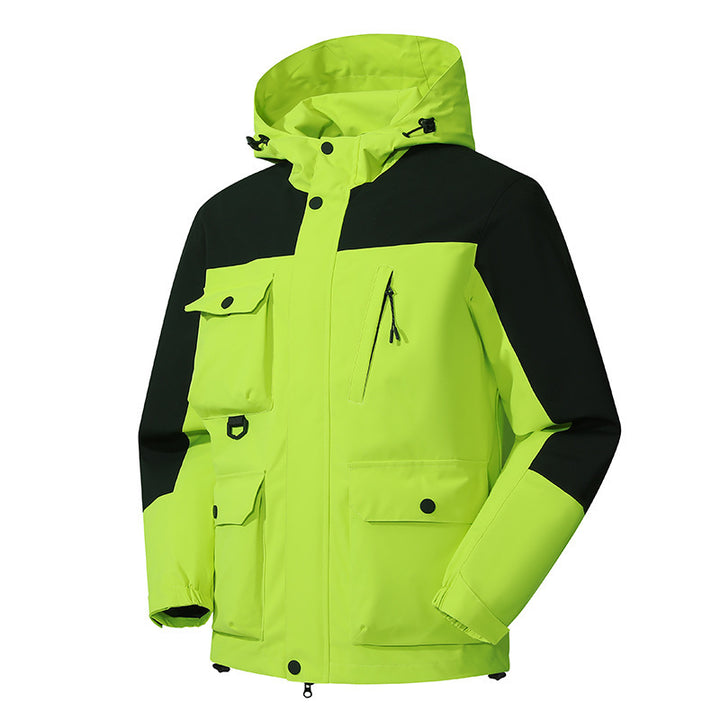 Men's Technical Utility Field Jacket with Hood, Multiple Pockets and Wind-Resistant Shell Mune Fashion