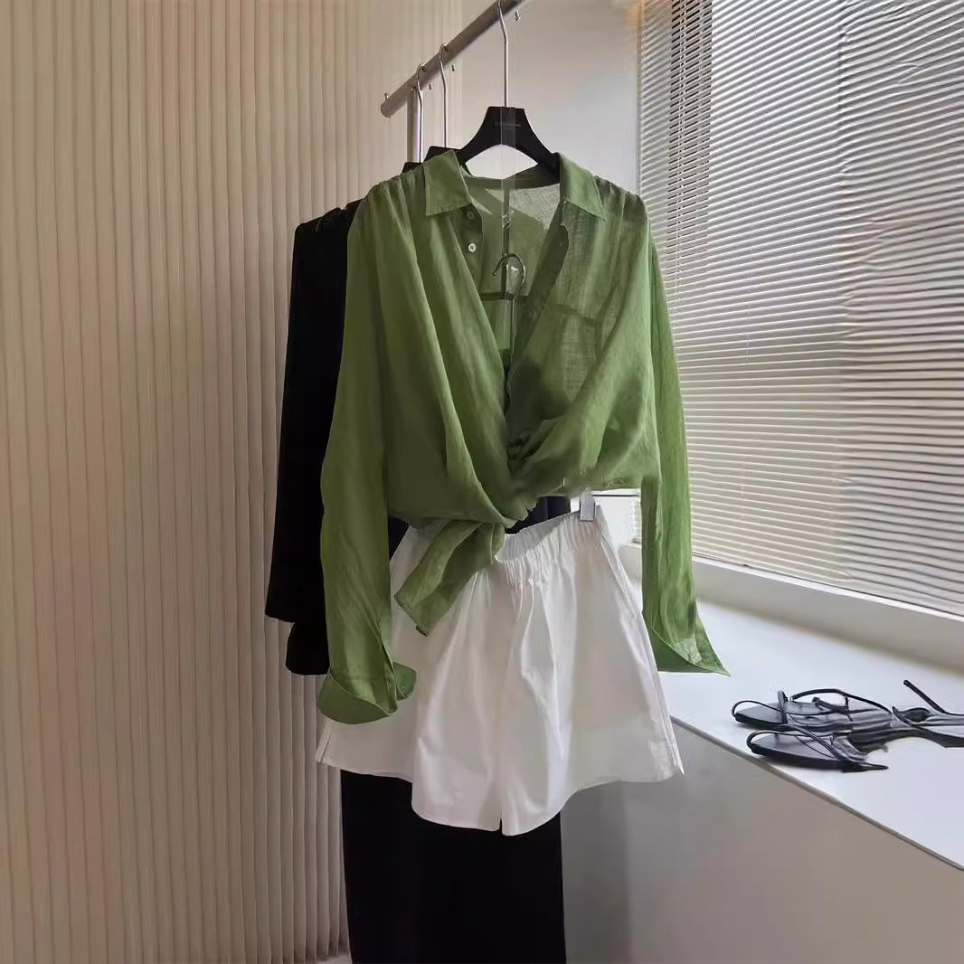 Women's light and airy blouse made of pure linen Mune Fashion