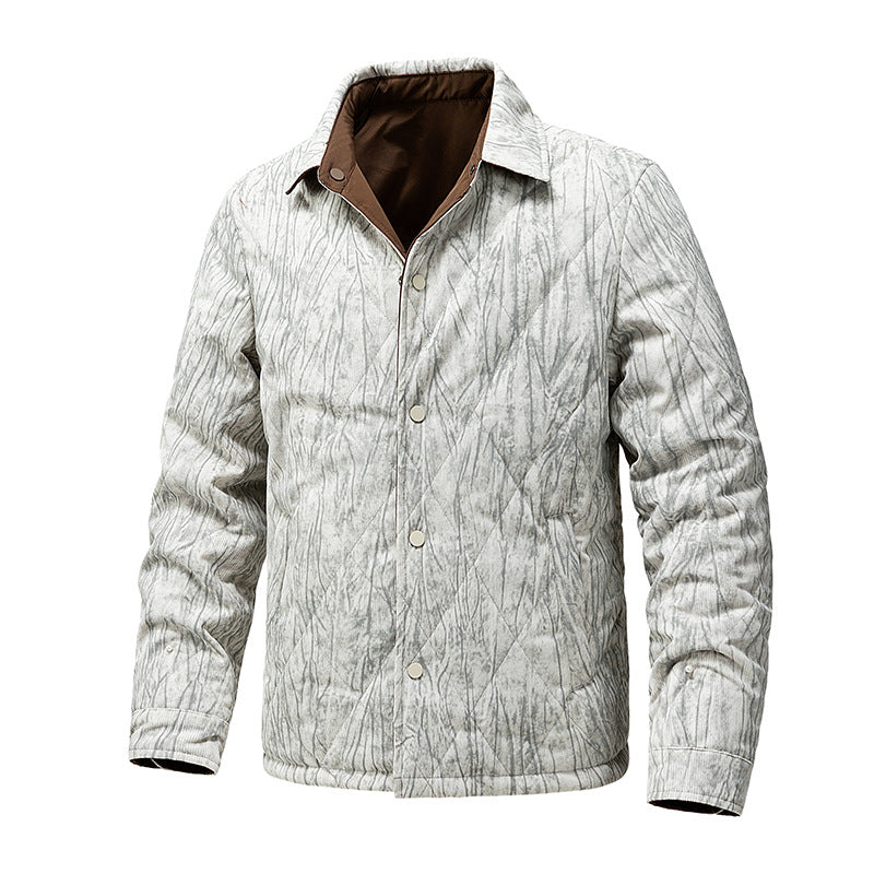 Men's lightly padded quilted transitional jacket with shirt collar Mune Fashion