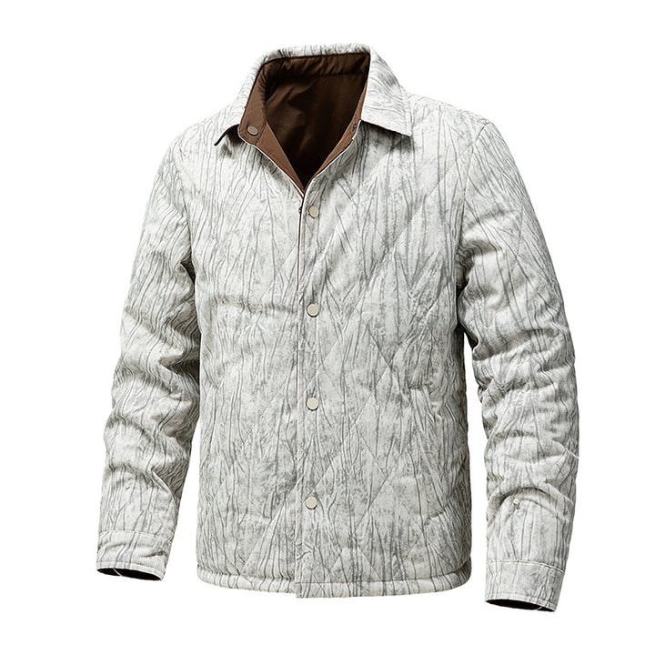 Men's lightly padded quilted transitional jacket with shirt collar Mune Fashion