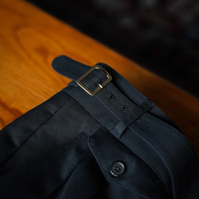 Men's pleated trousers with adjustable side buckles and cuffs Mune Fashion