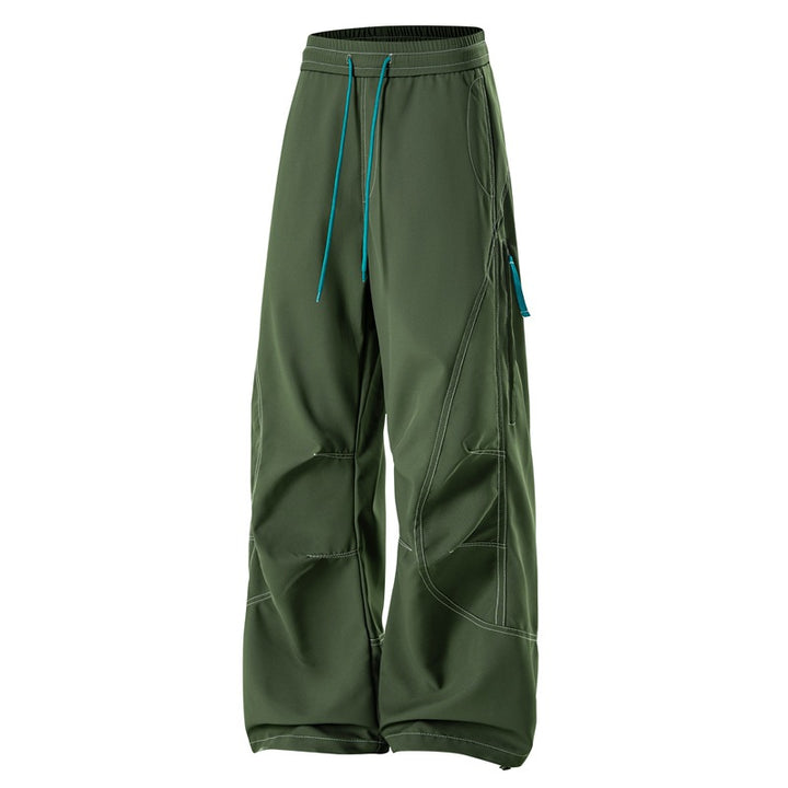 Men's loose cargo pants with elastic waistband, drawstring and side zip pocket Mune Fashion