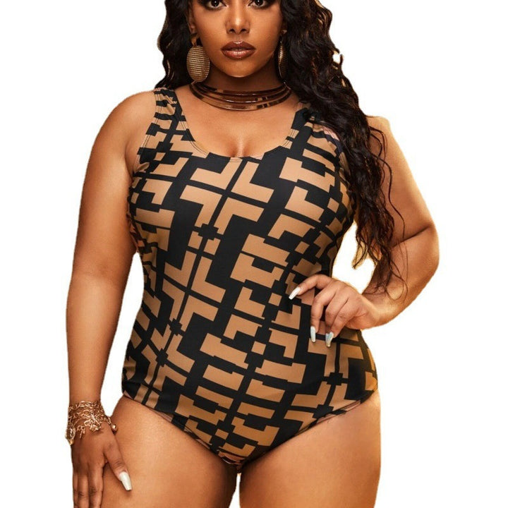 Women's One-Piece Swimsuit with Modern Geometric Design Mune Fashion