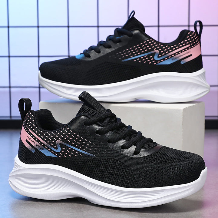 Women's lightweight breathable knitted running sneakers with memory foam insole and cushioning EVA platform sole Mune Fashion