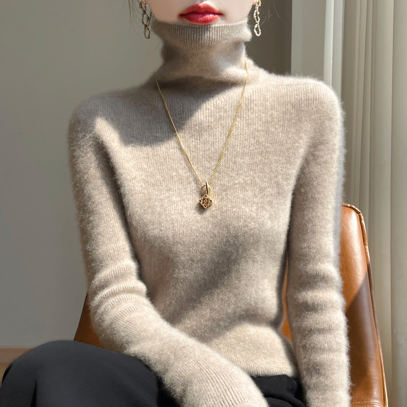 Ladies Slim-Fit Turtleneck Sweater made of soft Angora mix Mune Fashion