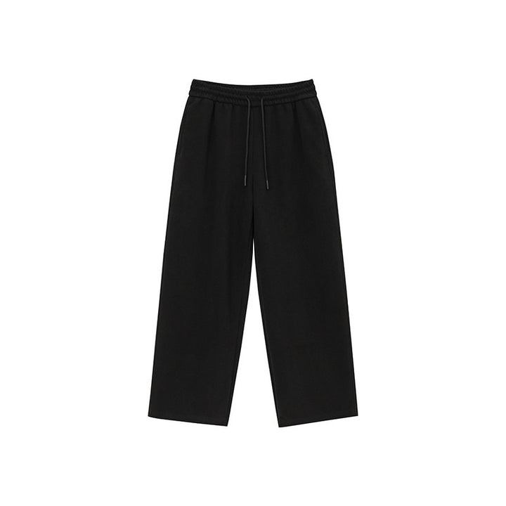 Unisex Relaxed-Fit Lounge Pants with High Elastic Waistband, Drawstring, and Straight Leg Mune Fashion