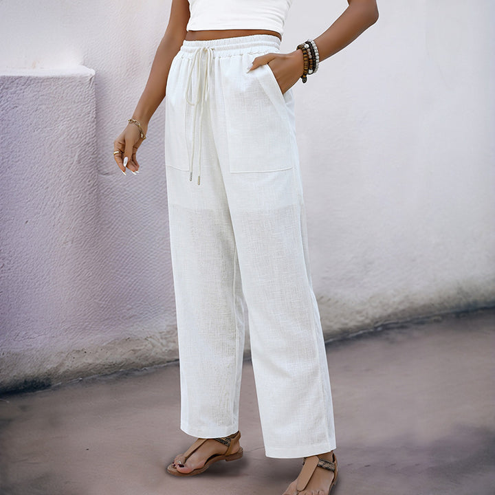 Women's Loose Summer Pants with Elastic Waist Mune Fashion