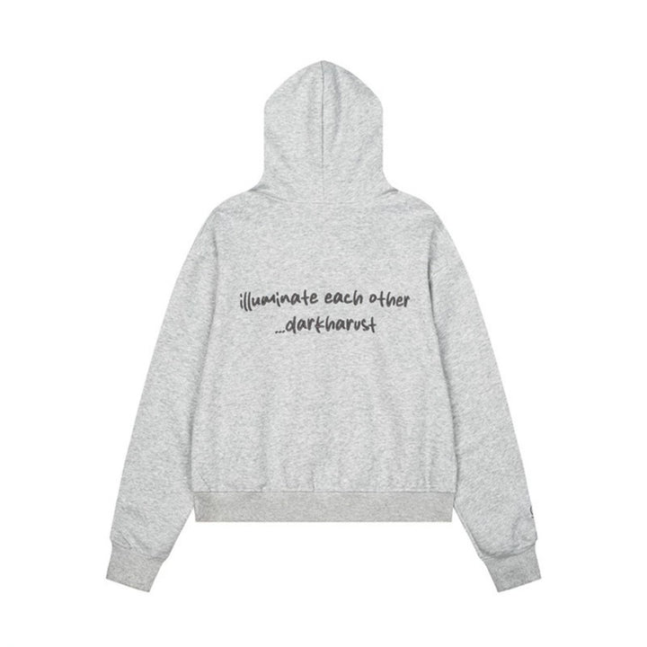 Women's hooded sweatshirt jacket with full zip lightweight French terry stick figure print and kangaroo pockets Mune Fashion