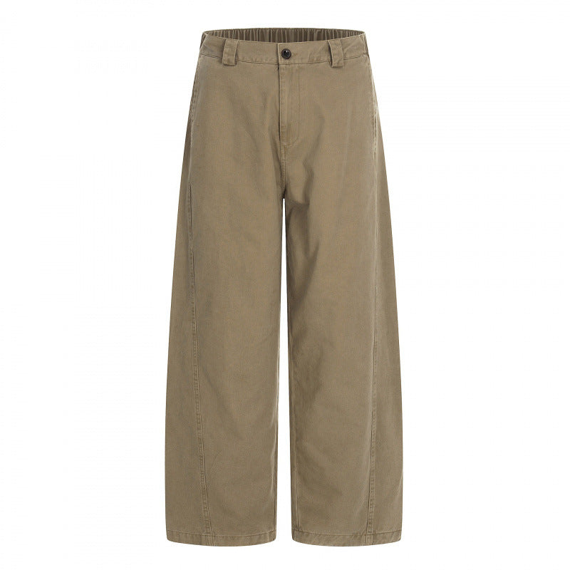 Women's Wide Cropped Pants with High Waist and Straight Leg Mune Fashion