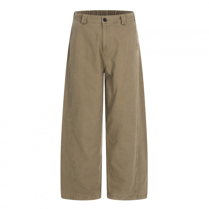 Women's Wide Cropped Pants with High Waist and Straight Leg Mune Fashion