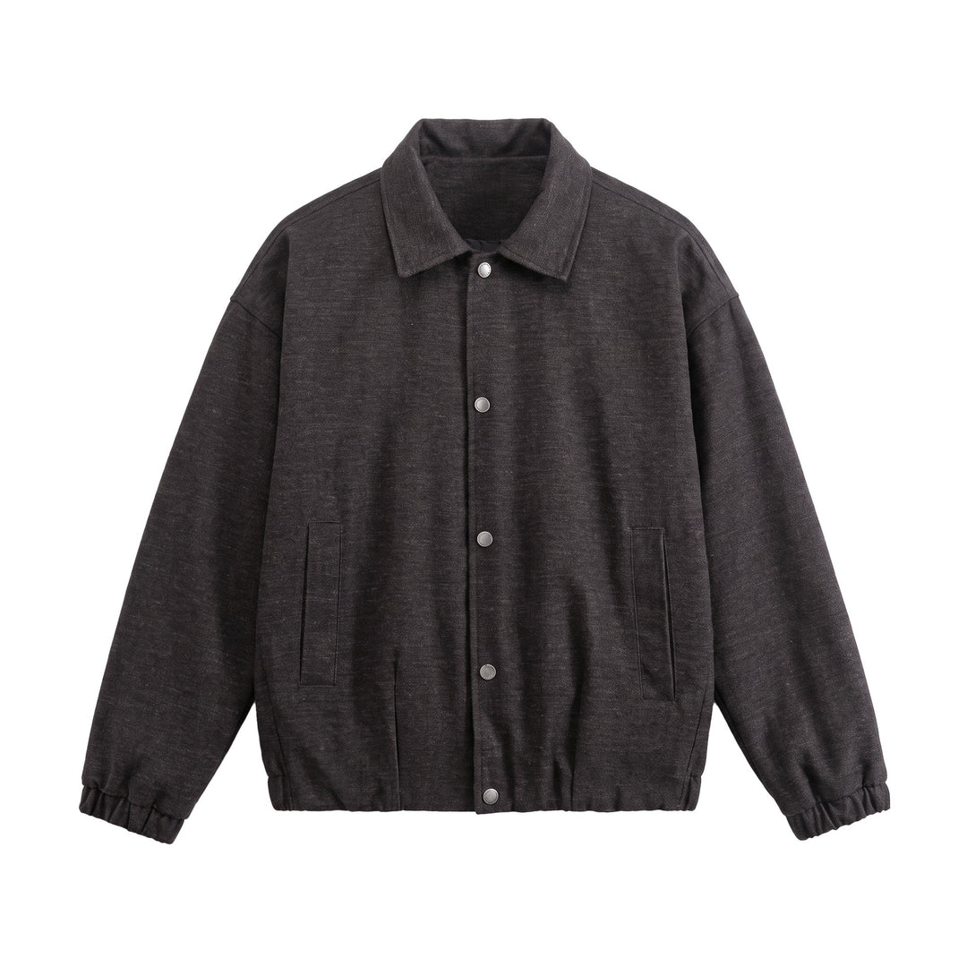 Men's short-cut wool blend blouson with concealed snap button placket Mune Fashion