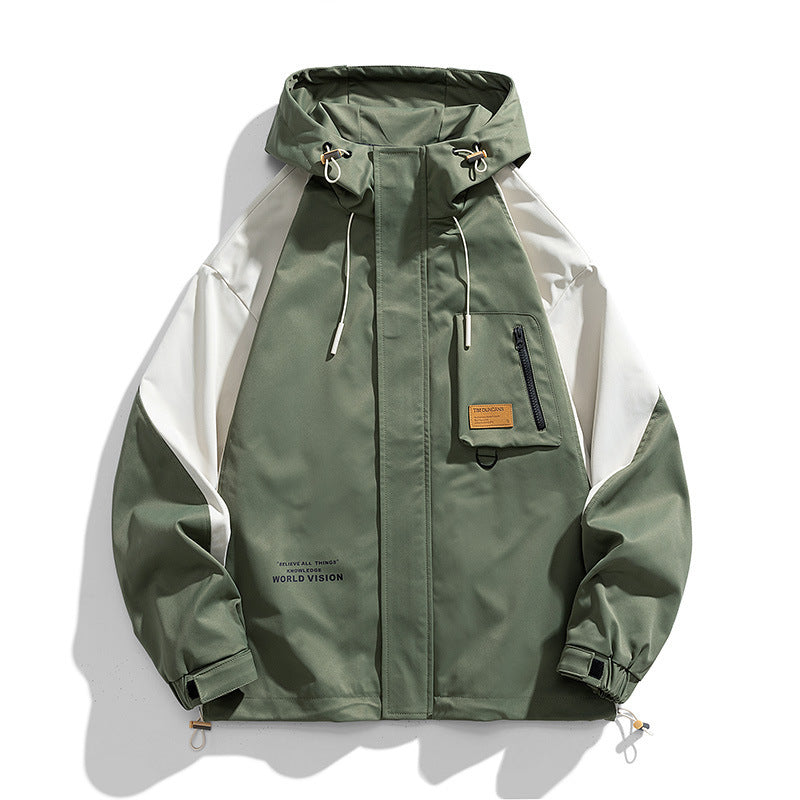 Unisex Hooded Field Jacket with Utility Chest Pocket, D-Ring and Drawstring Mune Fashion