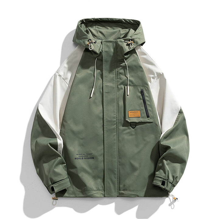 Unisex Hooded Field Jacket with Utility Chest Pocket, D-Ring and Drawstring Mune Fashion