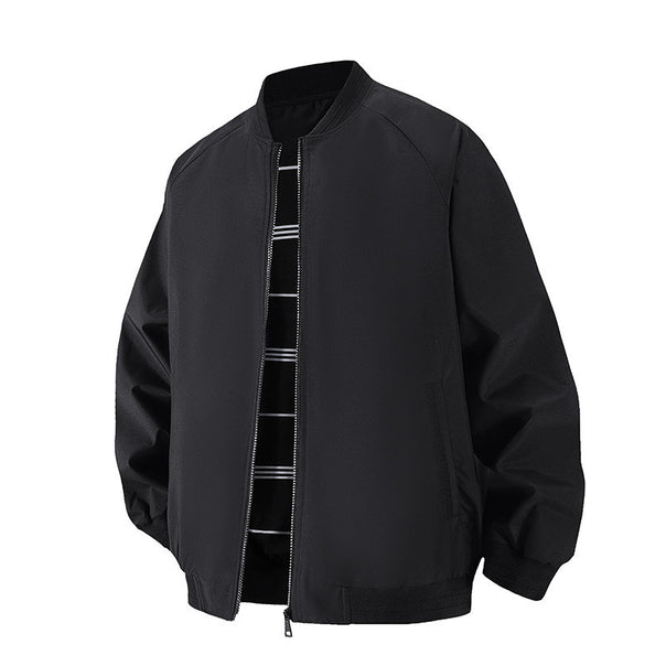 Men's Lightweight Windbreaker Bomber Jacket with Raglan Sleeves, Elastic Cuffs, and Two-Way Zipper Mune Fashion