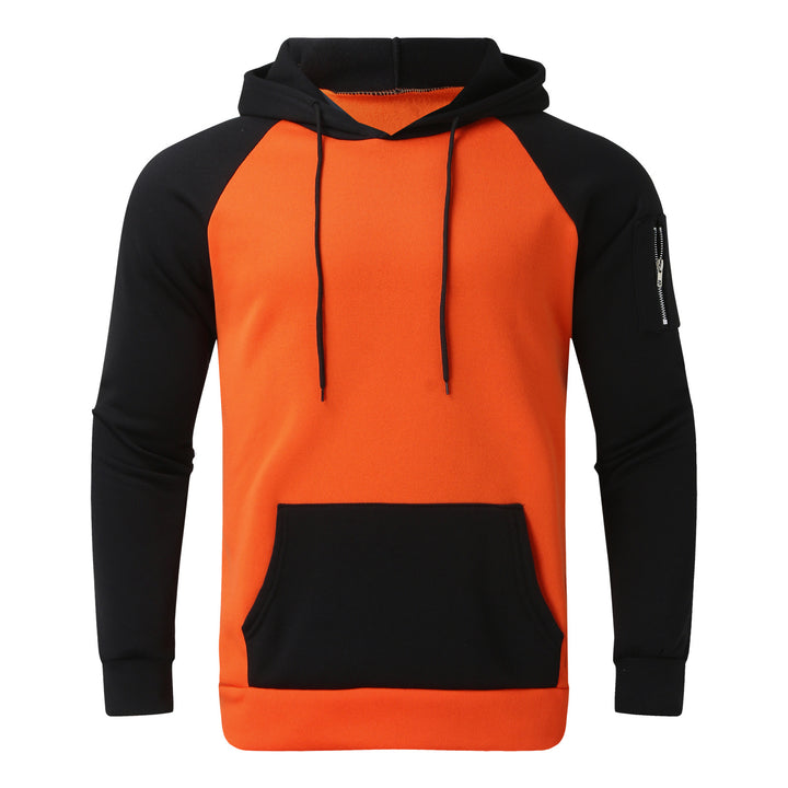 Men's raglan hoodie made of cotton blend with kangaroo pocket, sleeve pocket, and hood drawstring Mune Fashion