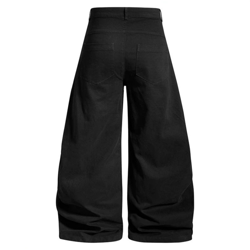 Women's Loose Balloon Cargo Pants with Draping and Metal Closure Details Mune Fashion