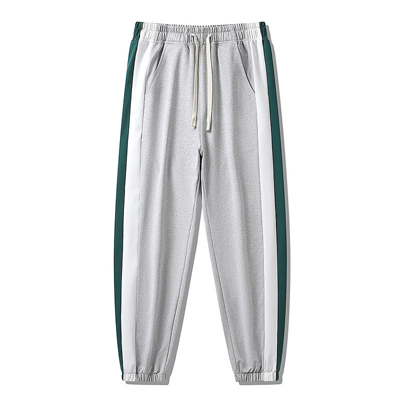 Men's Tapered Track Pants with Drawstring, Side Color Block Stripes & Elastic Cuffs Mune Fashion