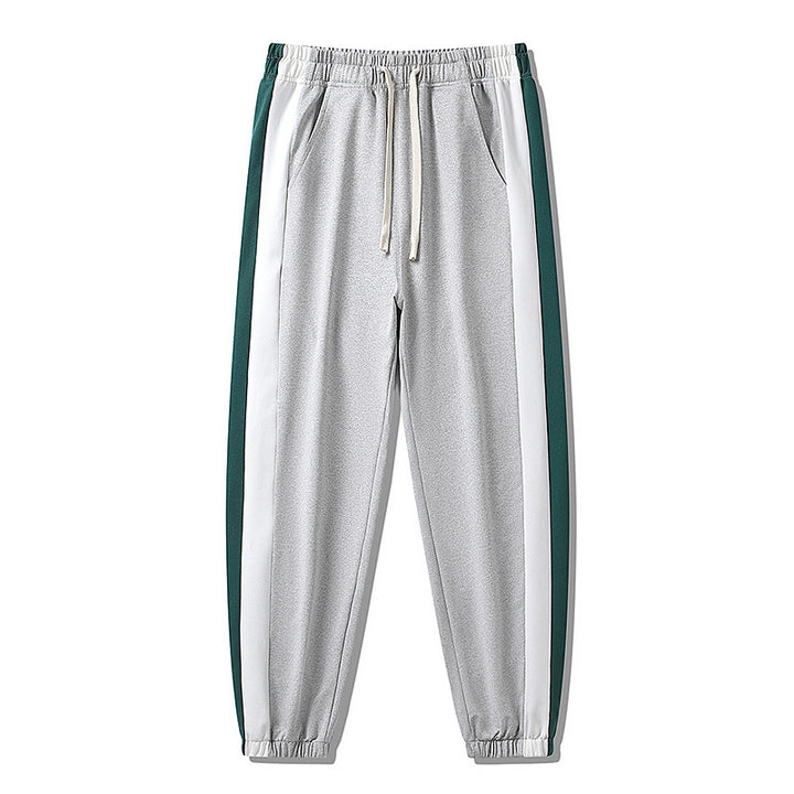 Men's Tapered Track Pants with Drawstring, Side Color Block Stripes & Elastic Cuffs Mune Fashion