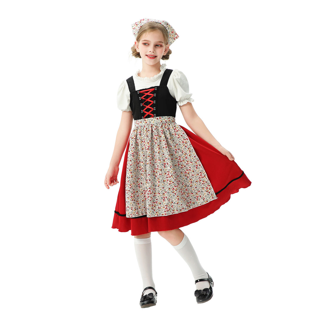 Ladies' nano traditional children's dirndl with apron and headscarf Mune Fashion