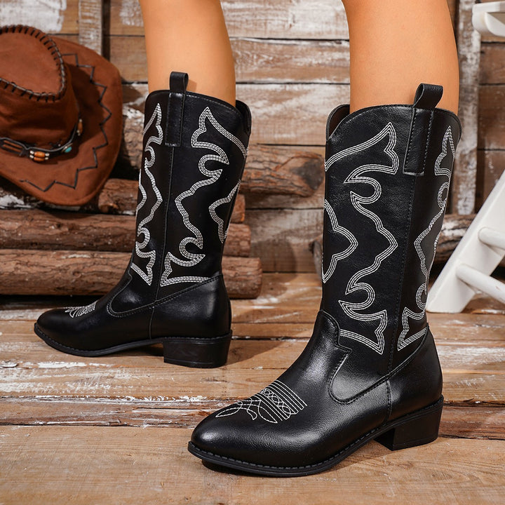 Ladies Country Style Western Boots Mune Fashion