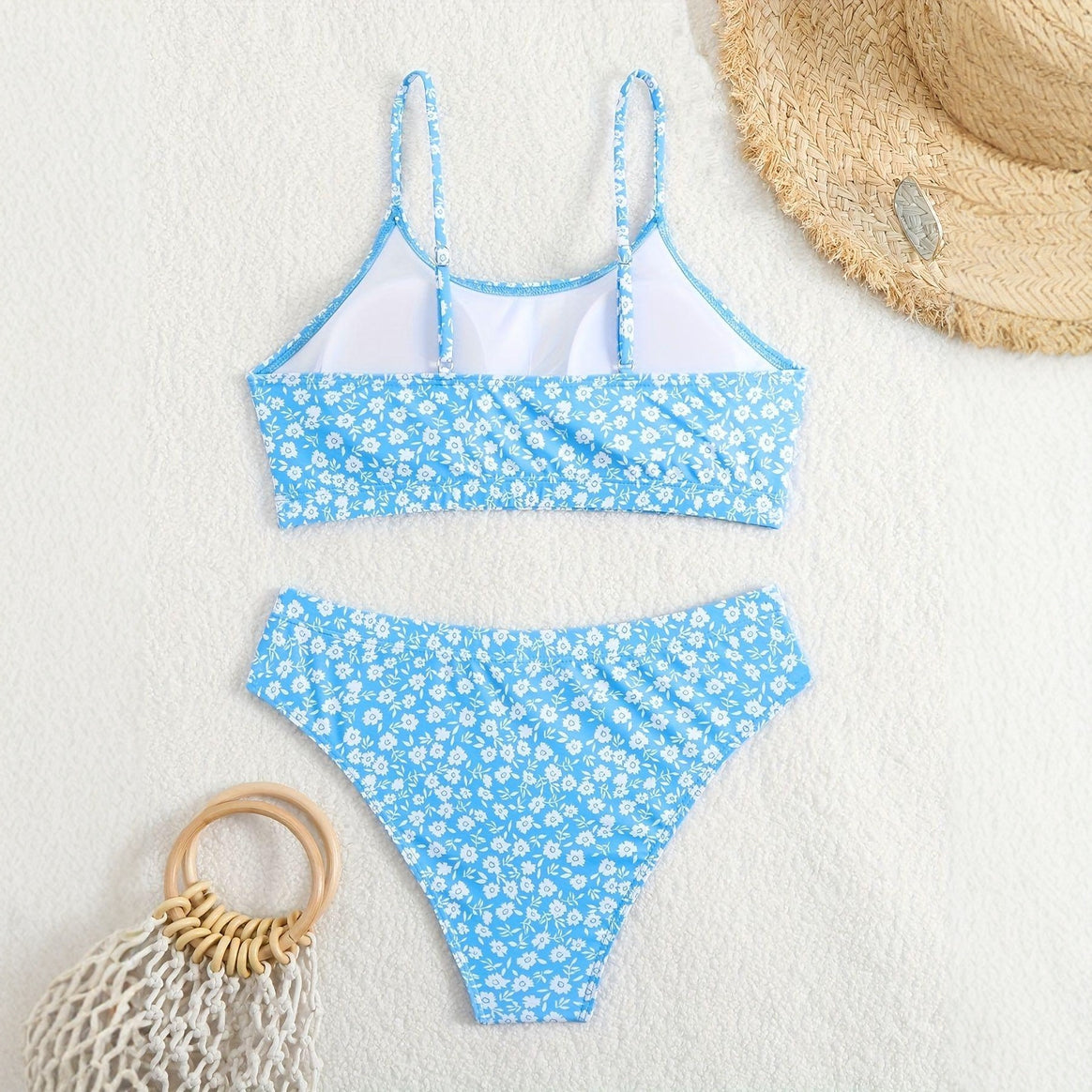 Women Floral High-Waist Bikini Mune Fashion
