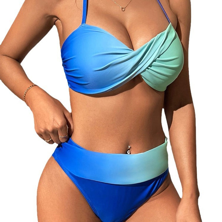 Ladies Sports Bikini Set with Stylish Wrap Top and High-Cut Brief Mune Fashion
