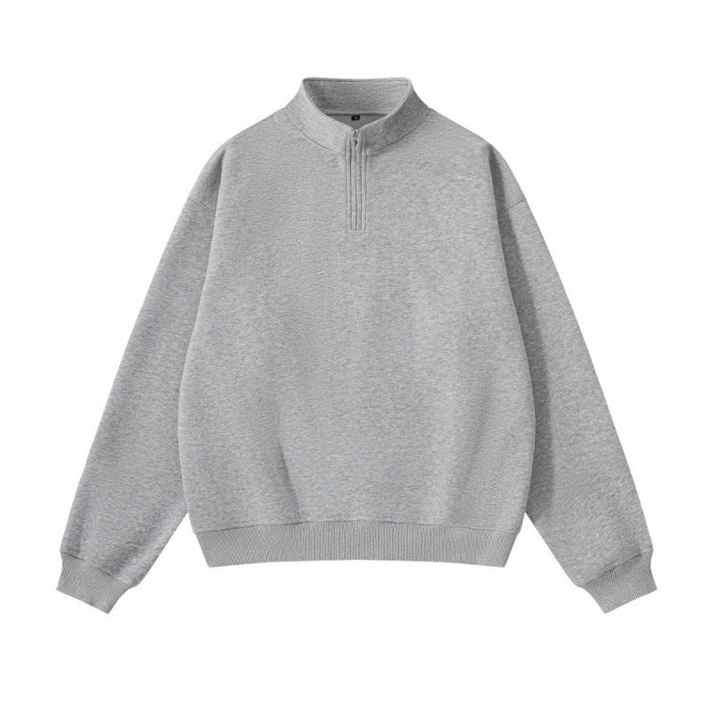 Unisex Oversize-Halfzip-Sweatshirt made of cotton blend with standing collar and ribbed cuffs Mune Fashion