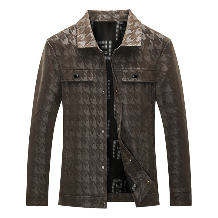 Men's fashion jacket with check pattern Mune Fashion