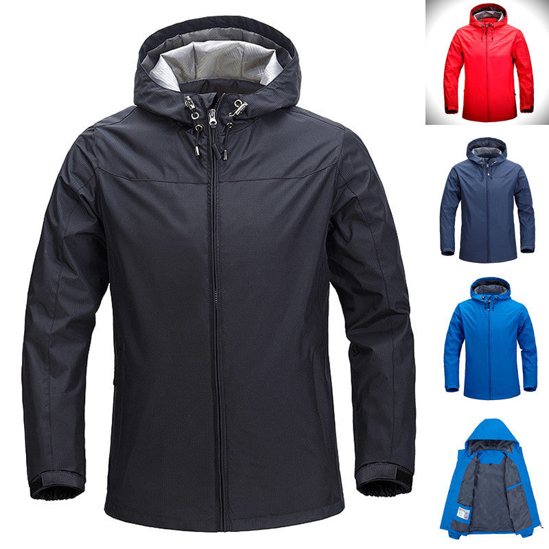 Unisex Lightweight Packable Rain and Wind Jacket with Adjustable Hood and Breathable Lining Mune Fashion