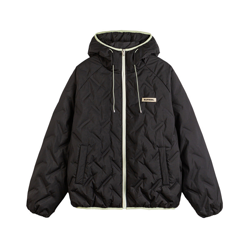 Unisex Padded Hoodie in Boxy Cut with Contrast Edges and Elastic Hem Mune Fashion