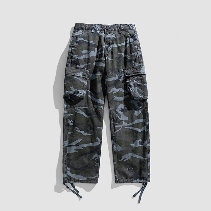 Herren Cargohose im Military-Style mit großvolumigen Klappentaschen und verstellbaren Beinabschlüssen Mune Fashion