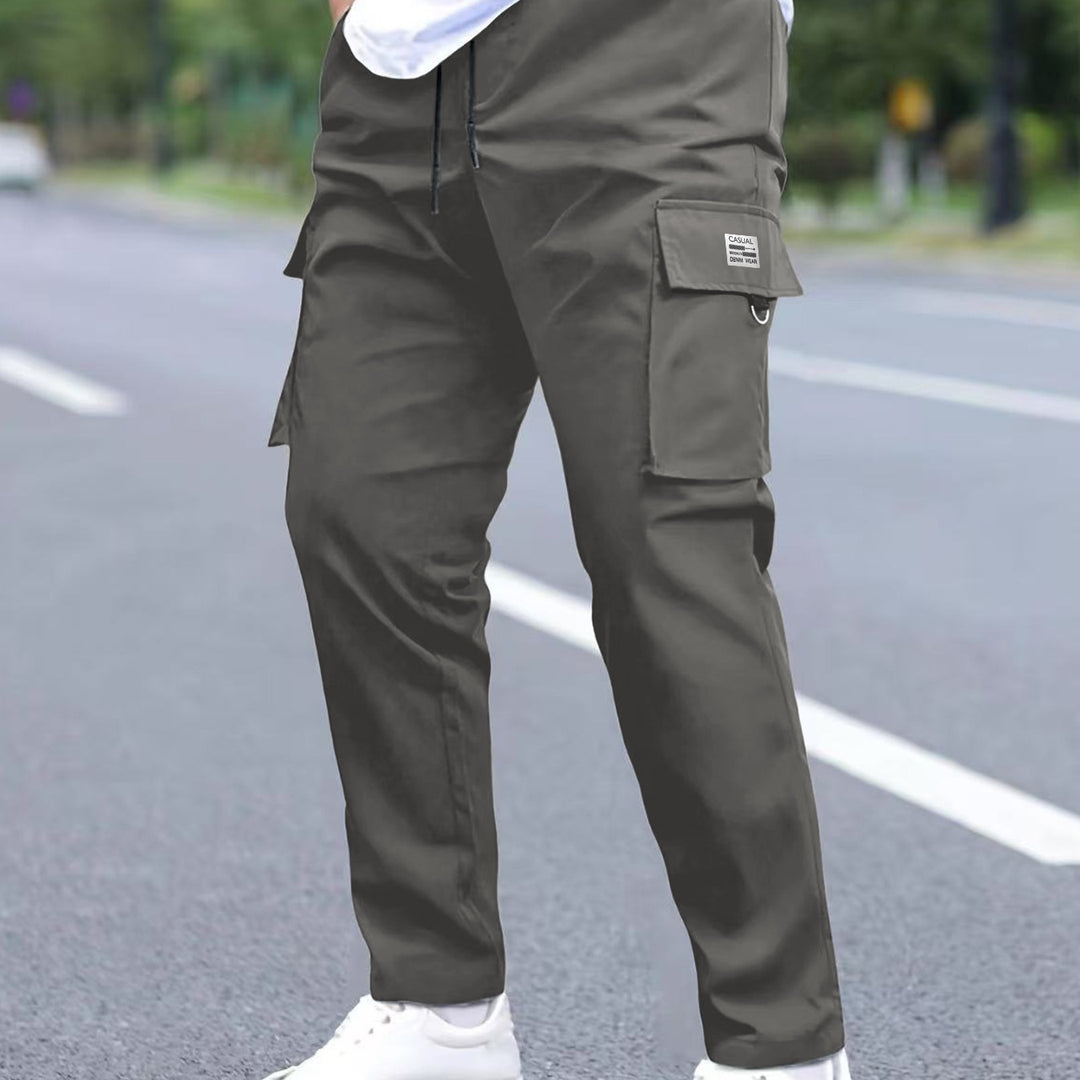 Men's Lightweight Technical Cargo Pants with Drawstring Waist, D-Ring & Large Flap Pockets Mune Fashion