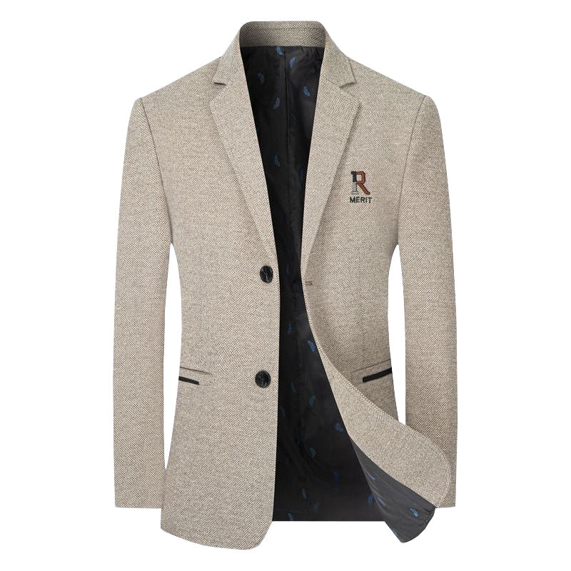 Men's Blazer Slim-Fit made of textured wool blend with contrasting inner lining Mune Fashion