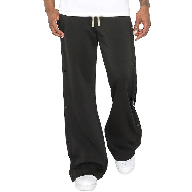 Women's jogging pants with side snap slits and paisley insert Mune Fashion