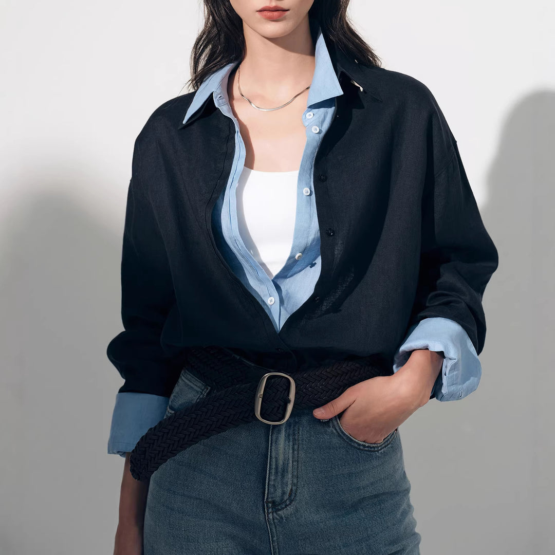 Ladies Airy Linen Blouse Mune Fashion