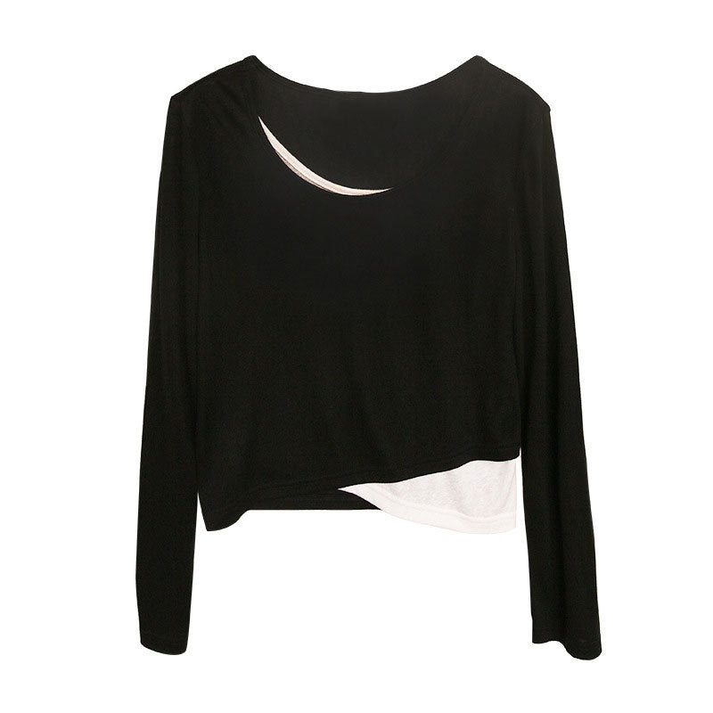 Ladies Fashion cropped long sleeve shirt Mune Fashion