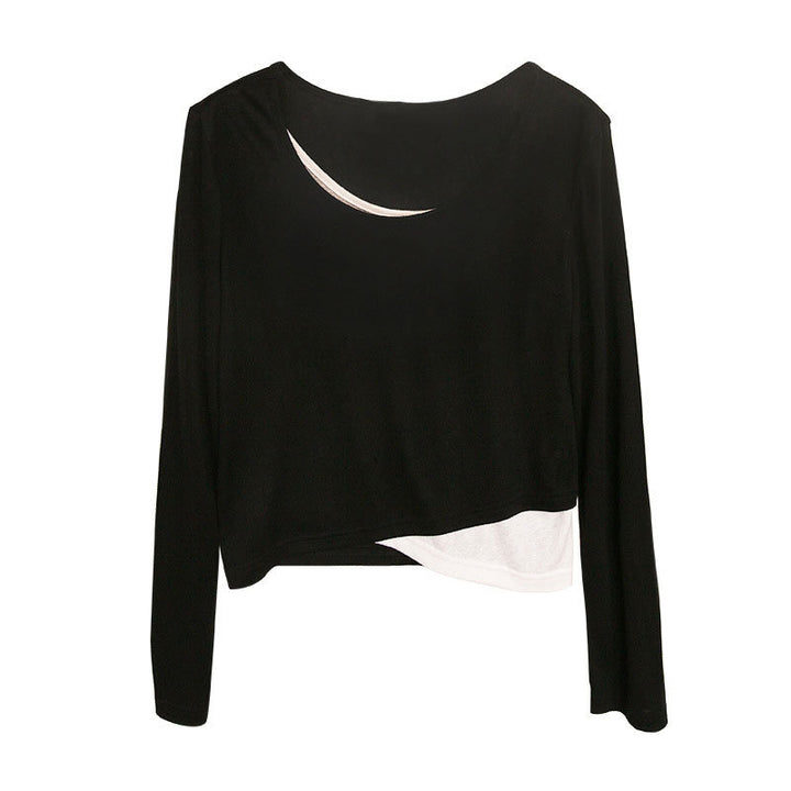 Ladies Fashion cropped long sleeve shirt Mune Fashion