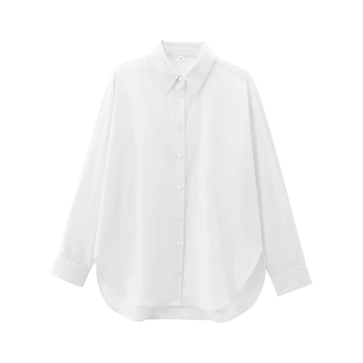 Women's 20+ oversized shirt blouse with a wide cut and extended back Mune Fashion