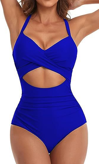 Women's One-Piece Swimsuit with Elegant Wrap Cut Mune Fashion