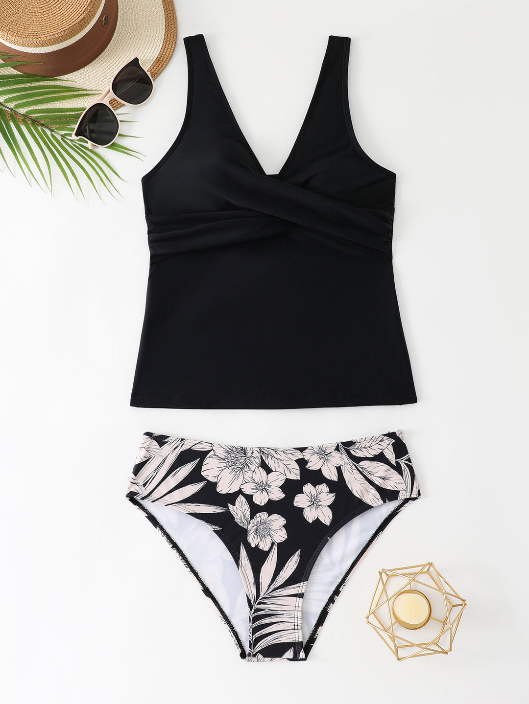 Women’s Tankini Set with Floral Skirt and Elegant Top Mune Fashion